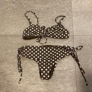 brown polka dot san lorenzo two piece bikini